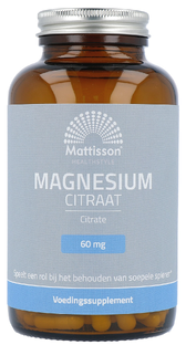 Mattisson HealthStyle Magnesium Citraat 60 mg Elementair Magnesium Capsules 180VCP