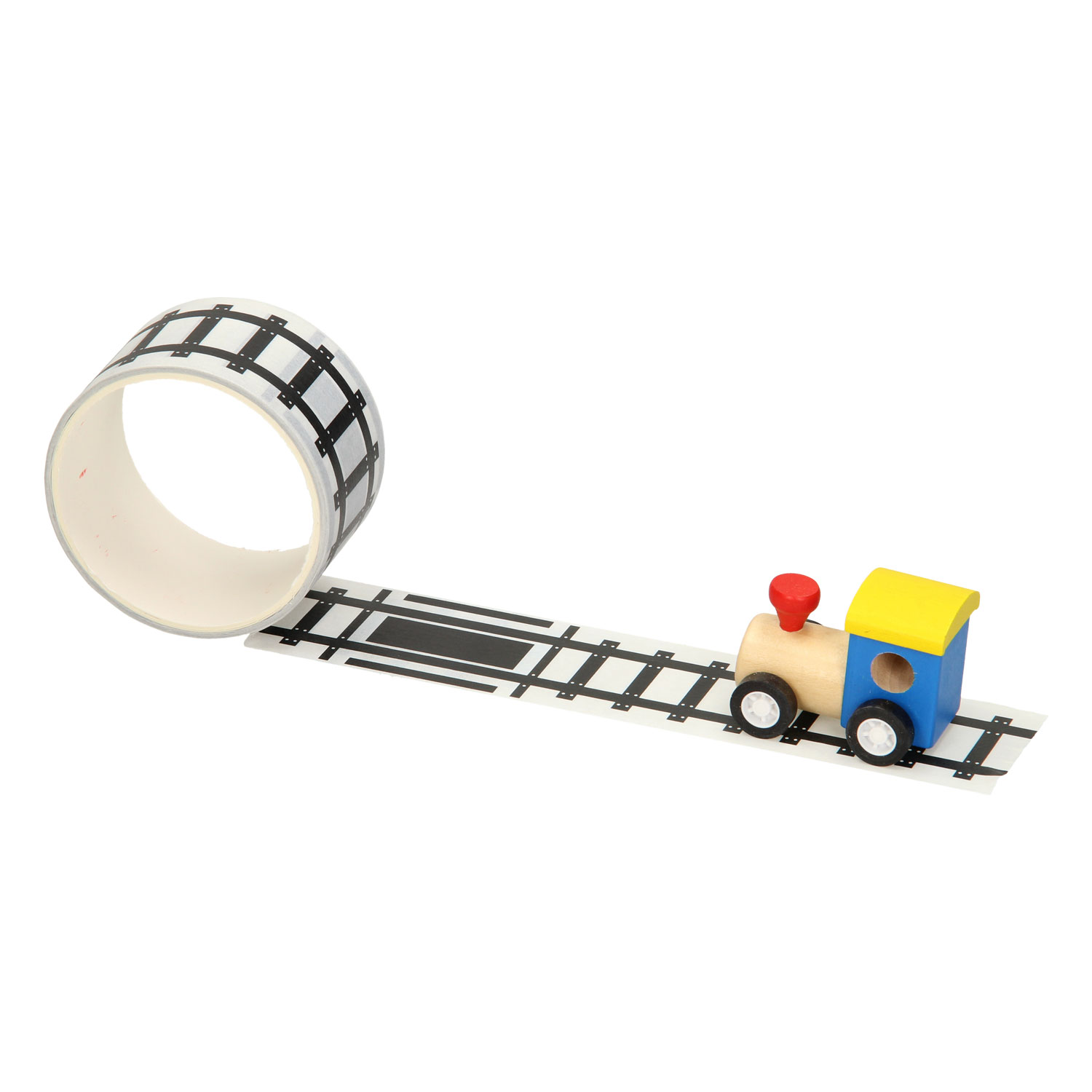 Houten Trein met Wegtape, 8mtr