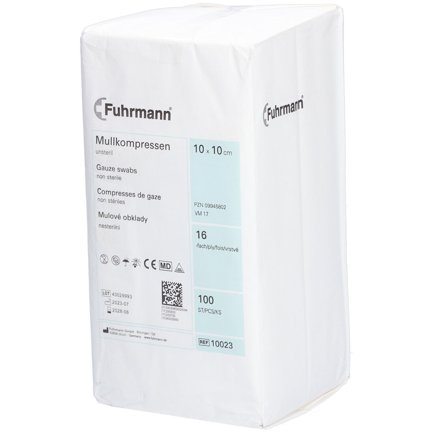 MULLKOMPRESSEN 10x10 cm unsteril 16fach