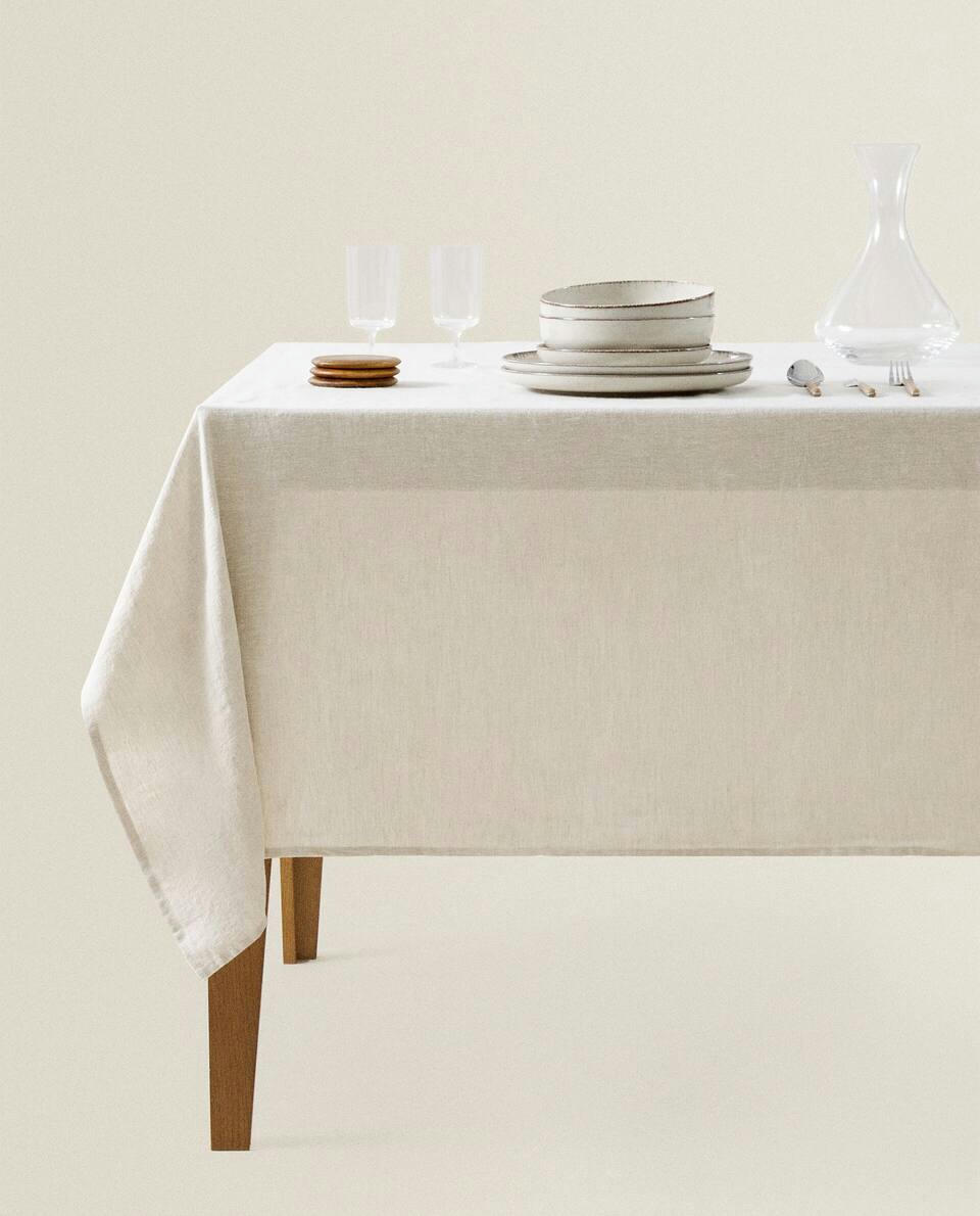 TOALHA DE MESA DE LINHO LAVADO