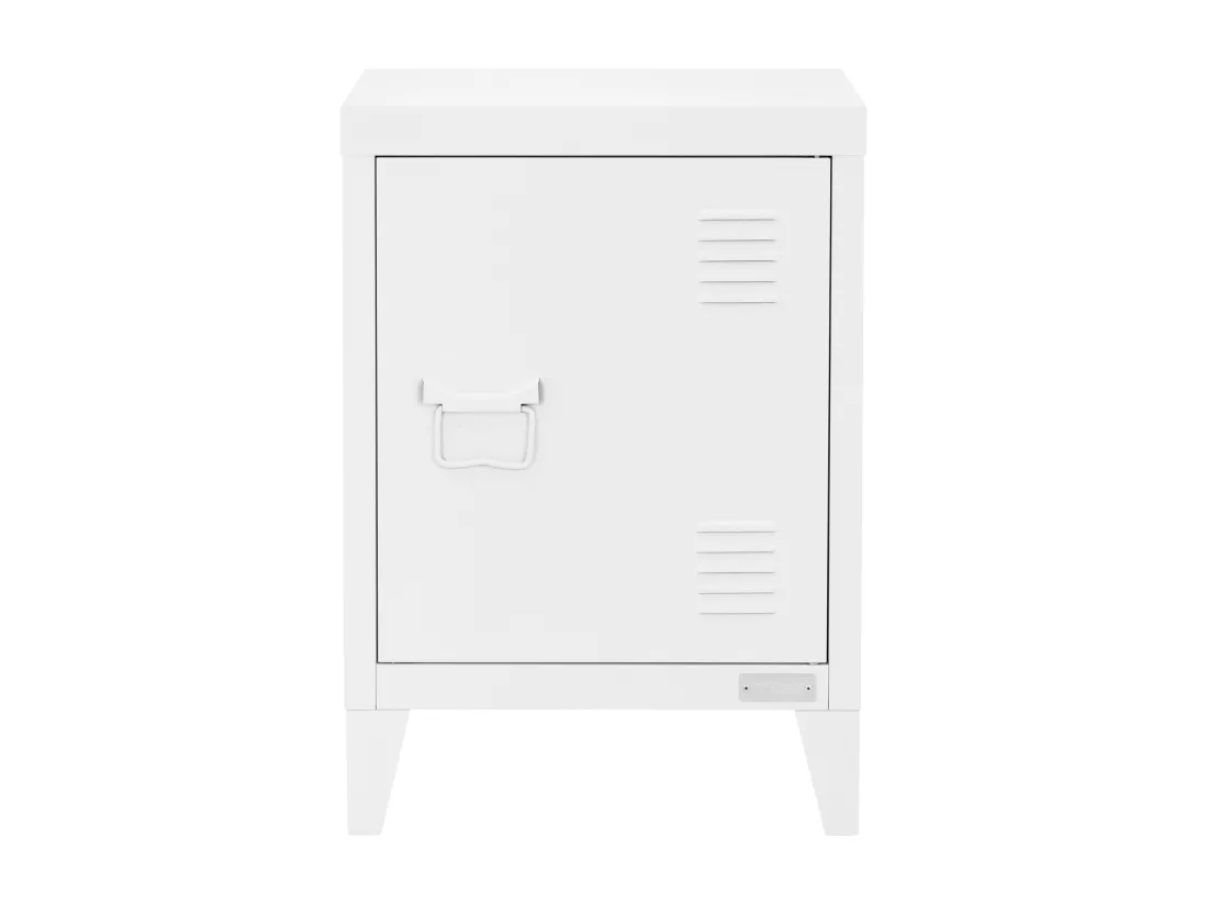 Lot de 2x armoire de classement blanc en acier 40x30x57,5 cm table de chevet