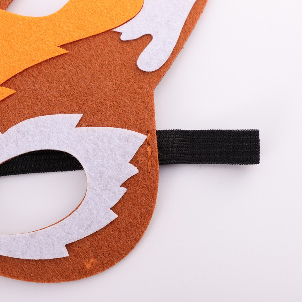 (12er Set) Filz Maske Kinder Fasnachts Halbmaske Kostüm Zubehör Motto Party Accessoire Halloween Foto Requisite - Safari Tiere