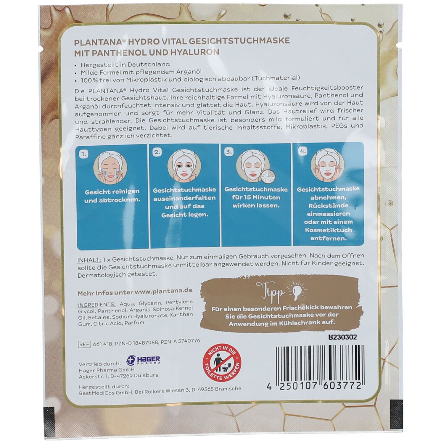 PLANTANA® Hydrovital Gesichts-Tuchmaske