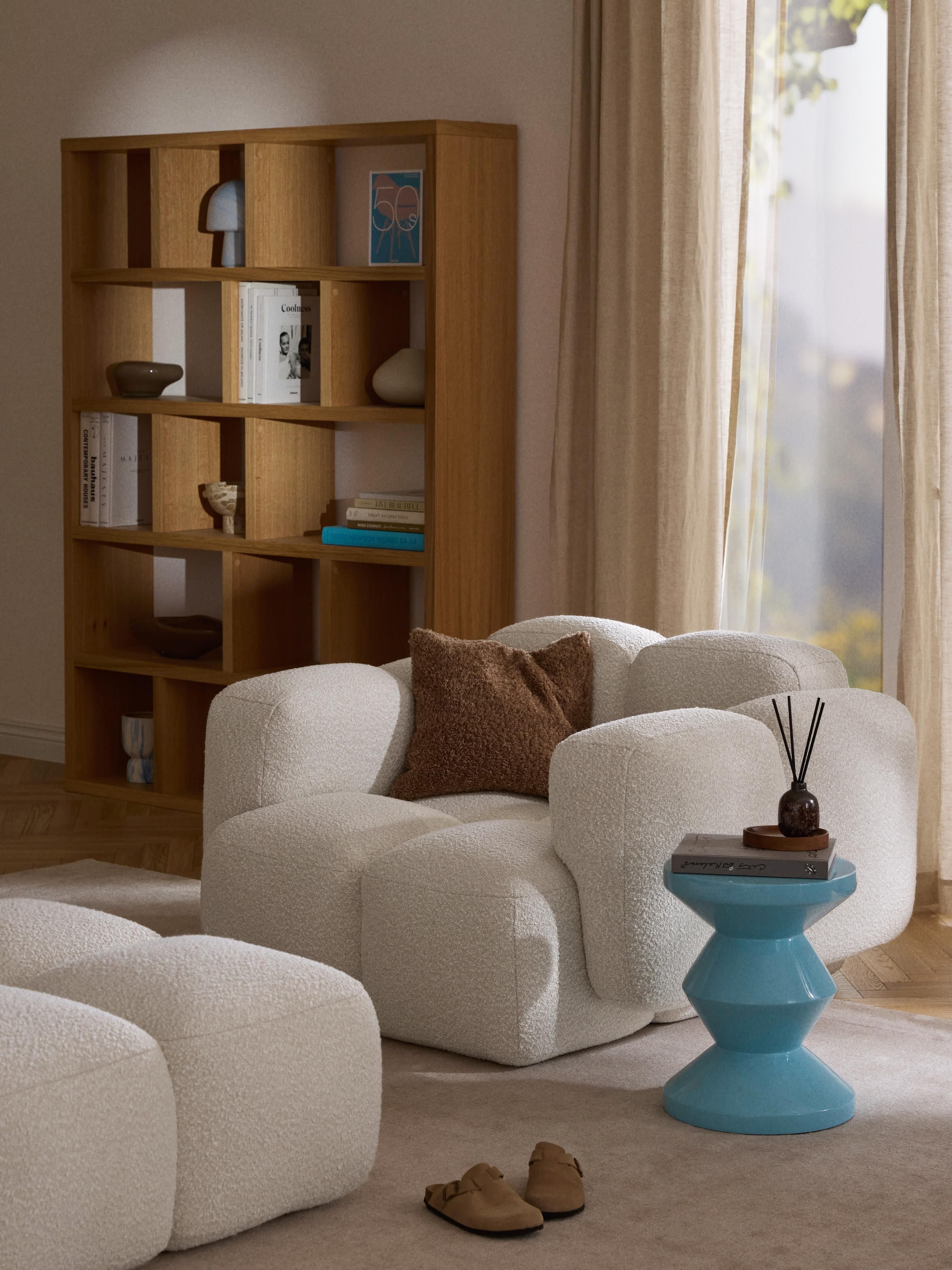 Loungefauteuil Tayla van bouclé