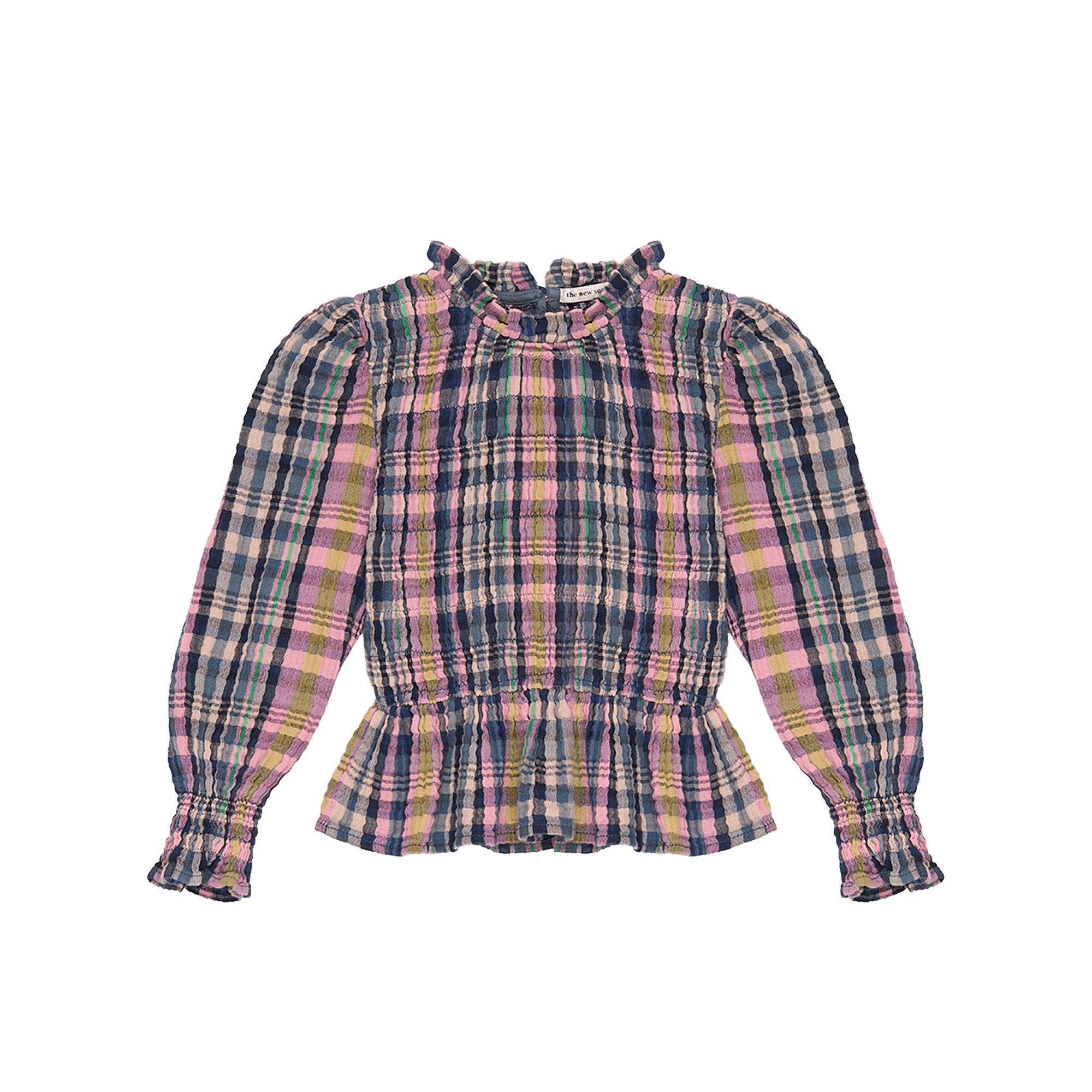 RICARDA - Blouse cintrée col montant en coton | Multicolore