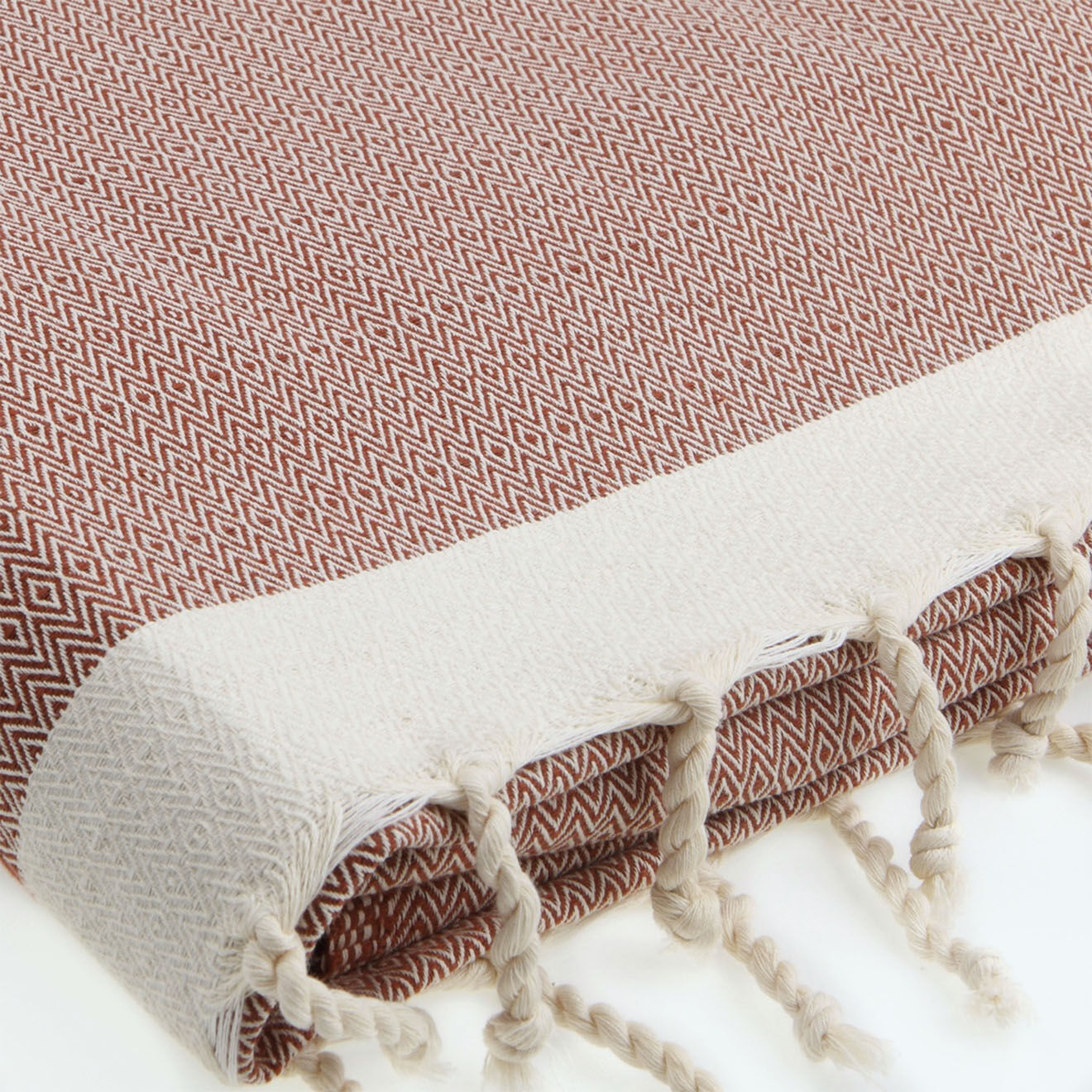 Febronie Plaid coton Courchevel tomette