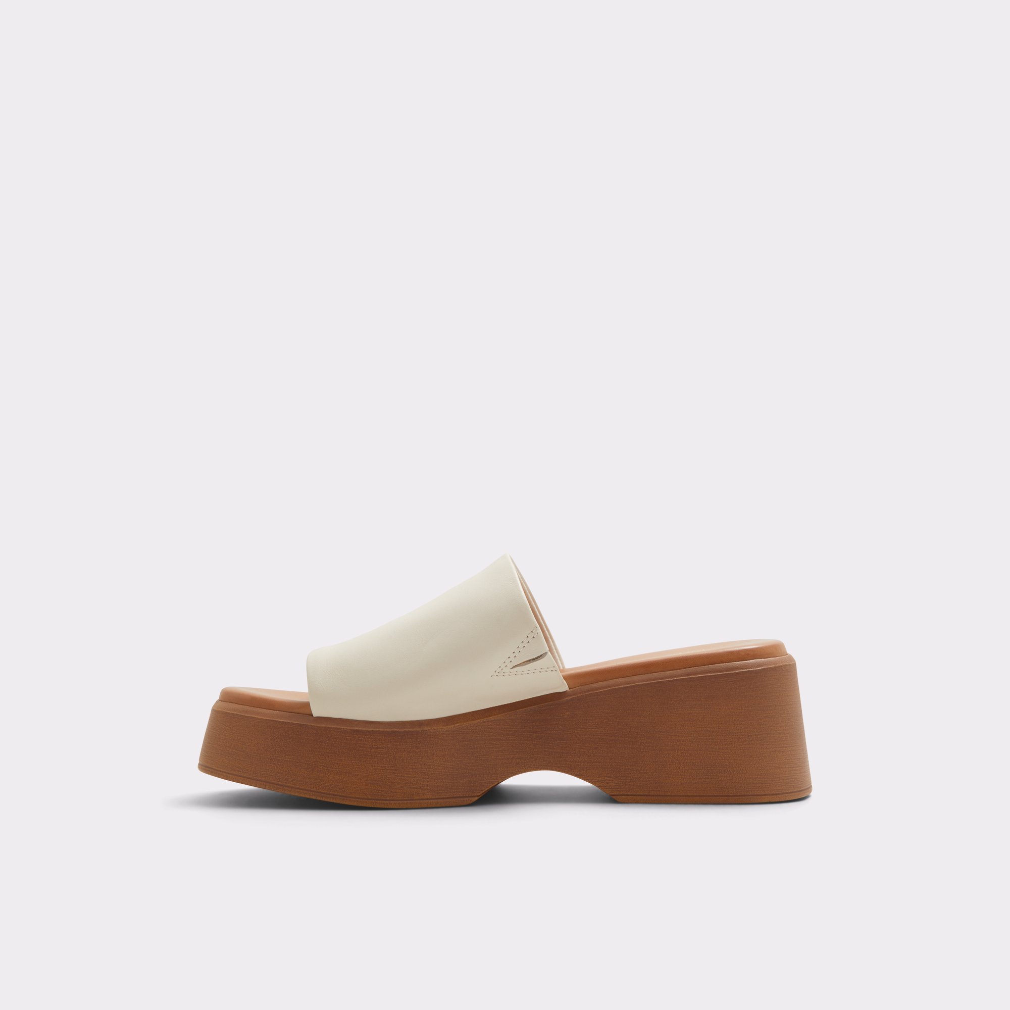 Yassu White Leather Women Platform sandals