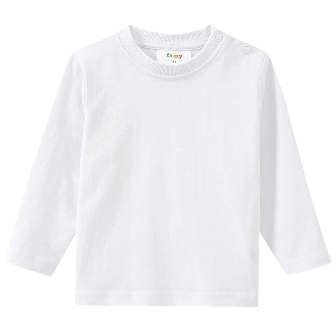 Famy Baby Langarmshirt im Basic-Look weiss