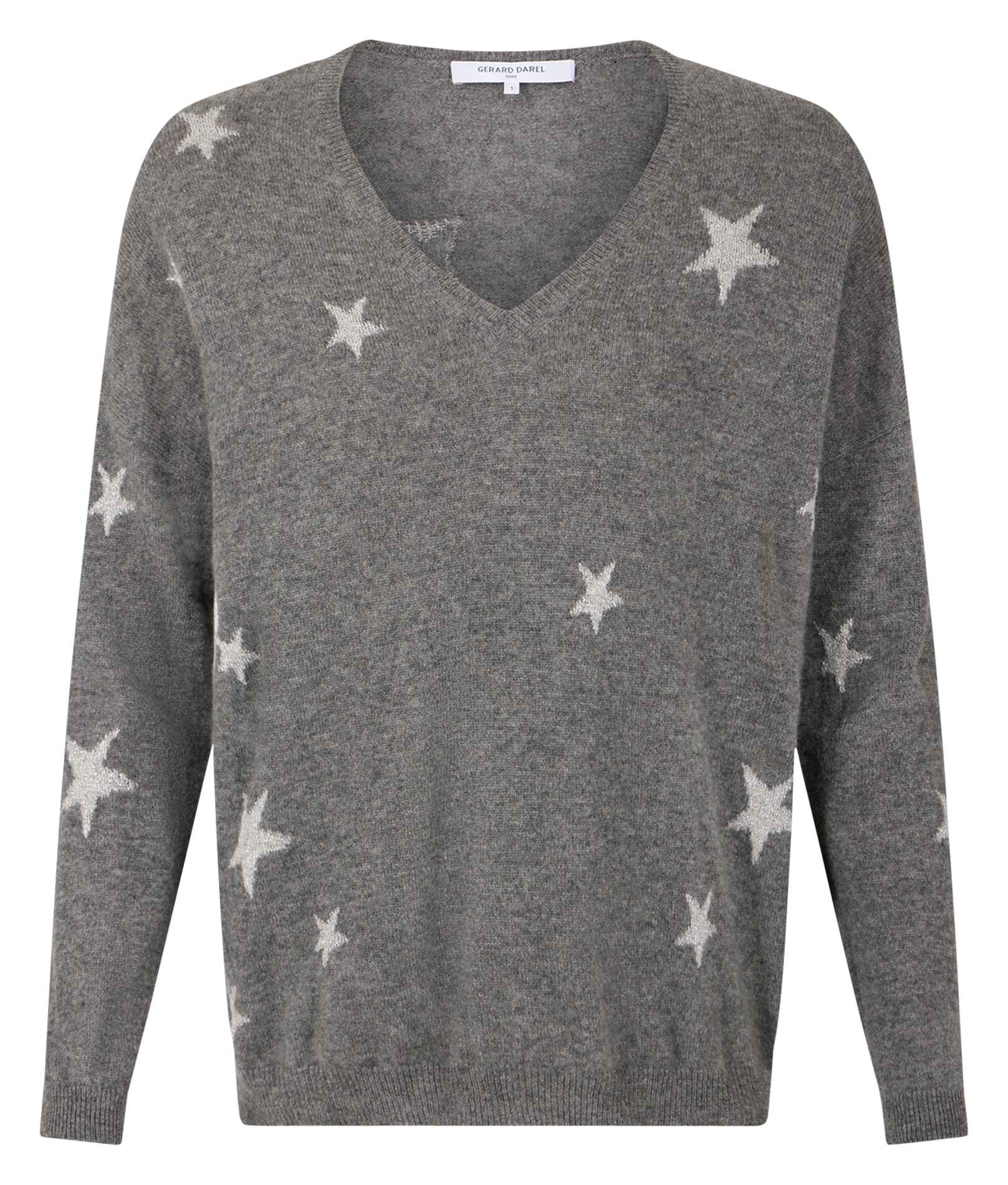 JODELLE - Pull col V en cachemire | Gris