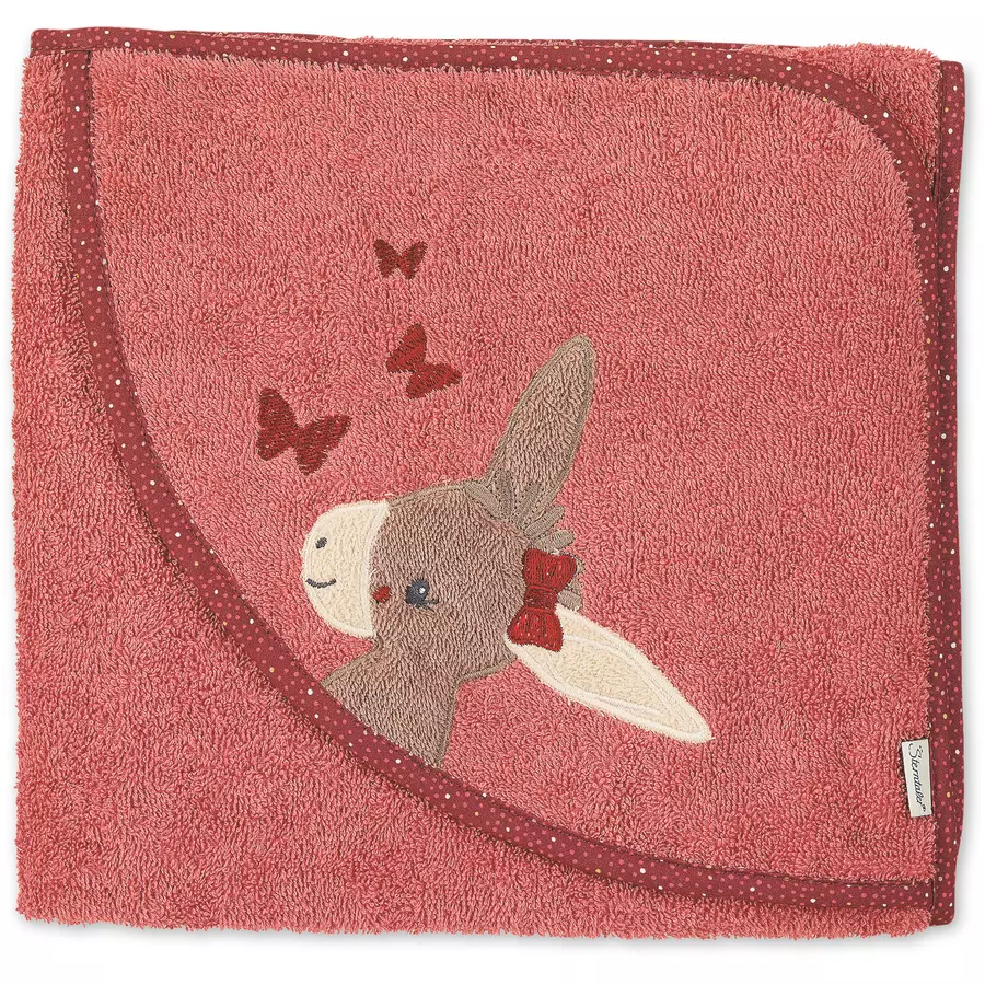 Sterntaler Kapuzenbadetuch Emmily hellrot 100 x 100 cm