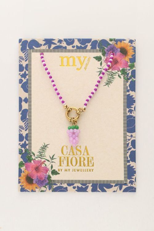 Ketting met paarse druiventros