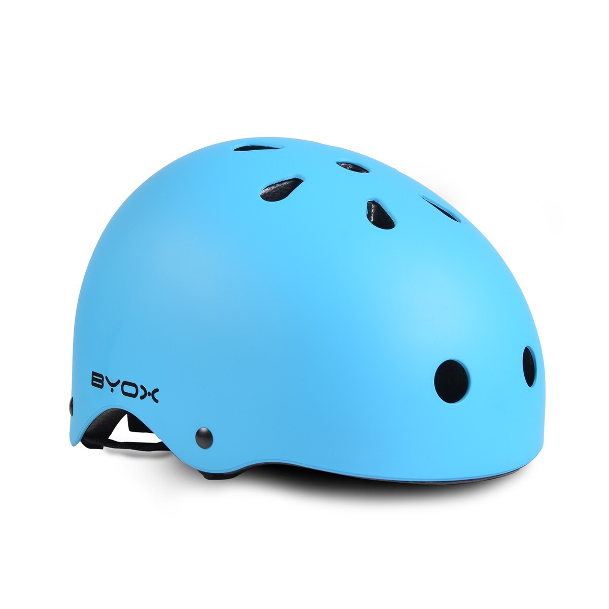 Byox Kinder Schutzhelm für Skater Y09, Größe M, einstellbar 54-58 cm, 11 Löcher blau