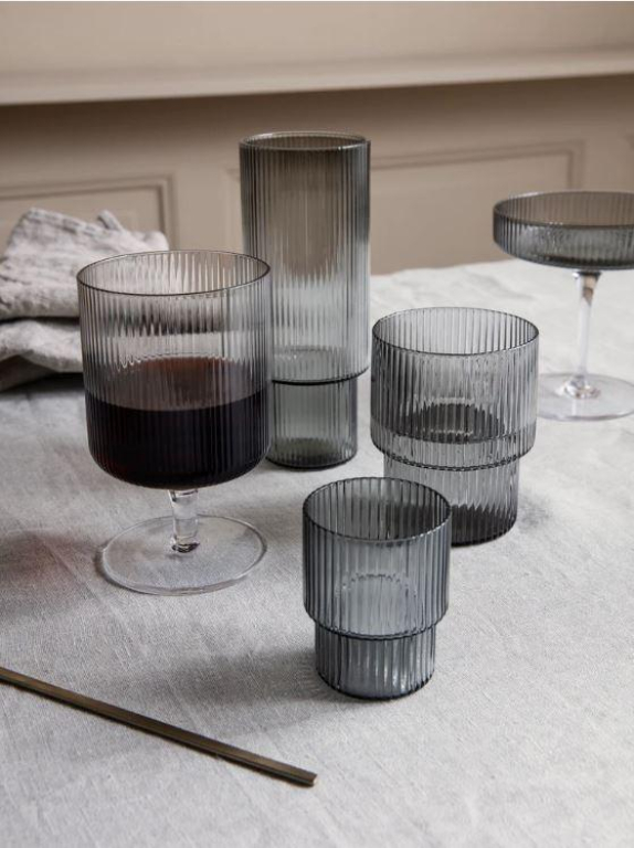 Ferm Living Ripple glazen set van 4 klein Clear