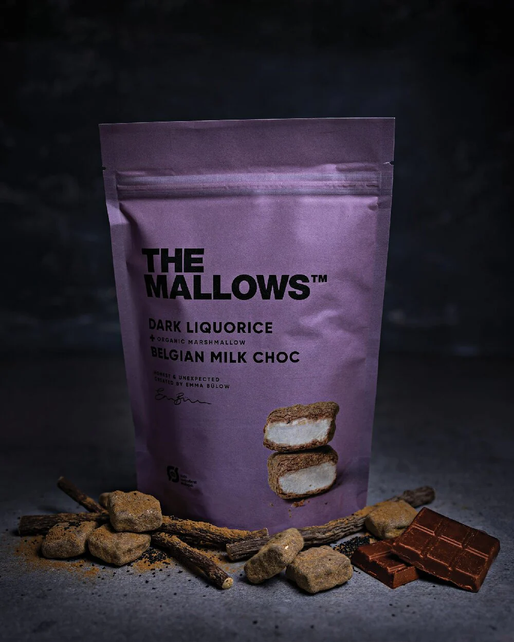 The Mallows  Dark Liquorice skumfiduser - 90g