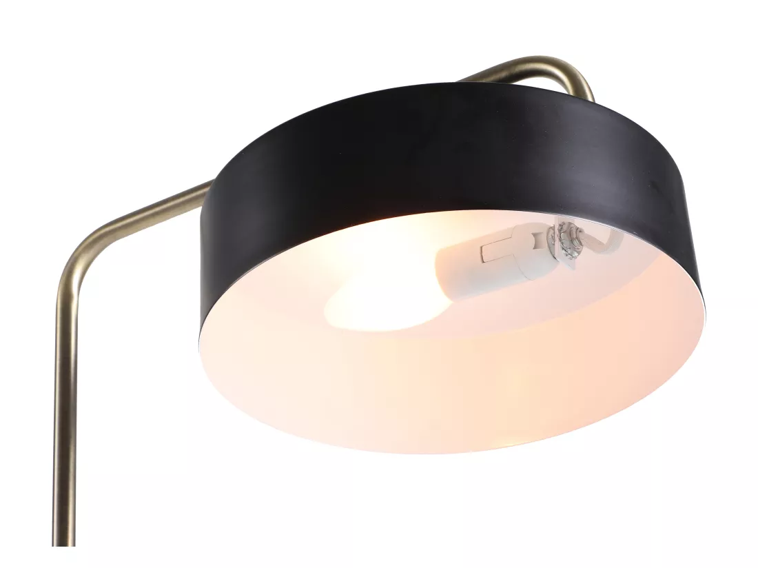 Lampadaire style vintage en métal - H. 154 cm - Noir et or - OTILIE