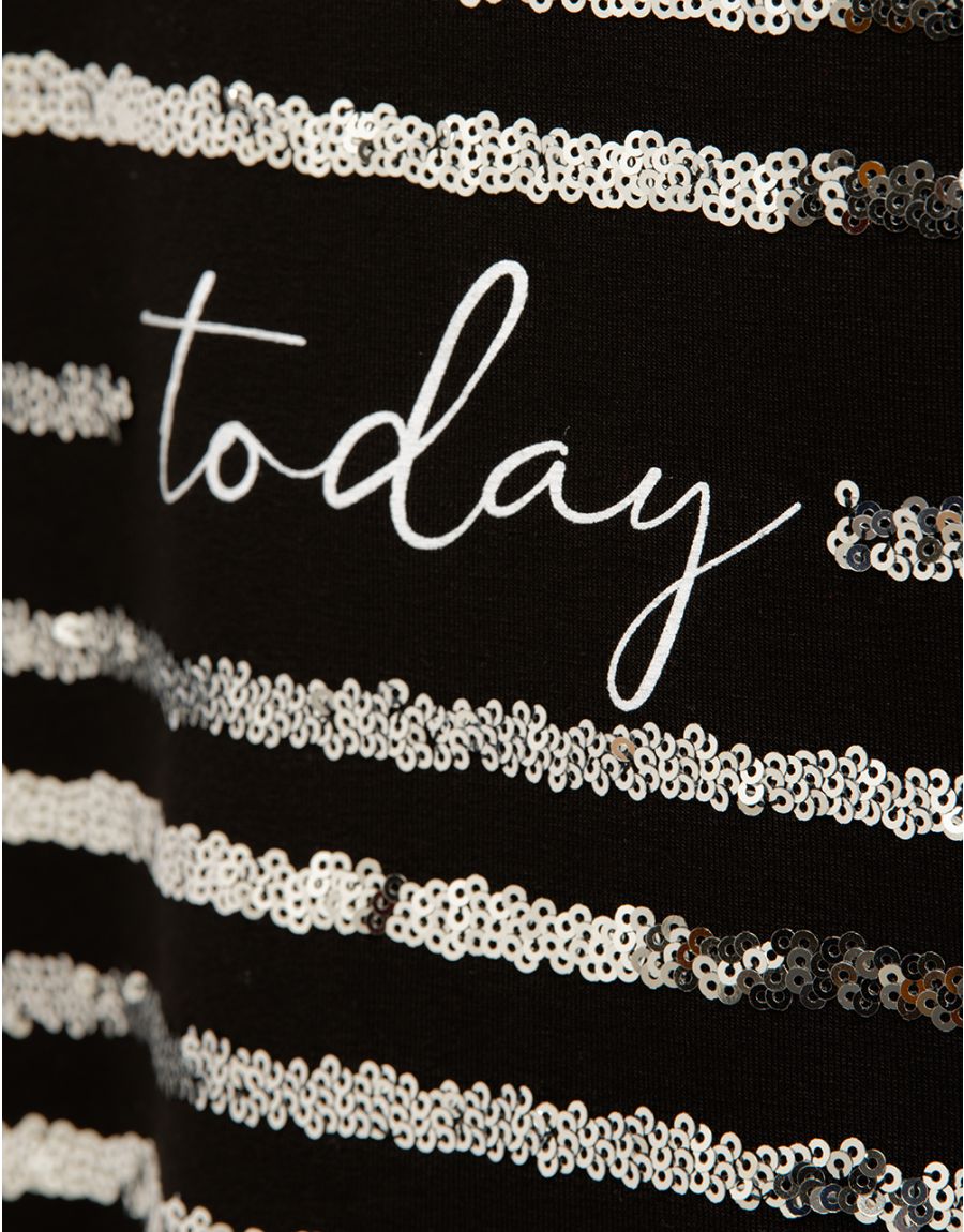 T-shirt noir sequins