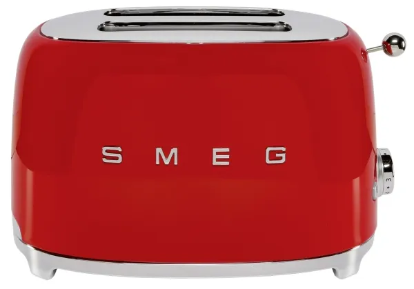 Smeg 50''s Style Brødrister TSF01RDEU Rød, 2 skive(r), Rød, Stål, Knapper, Niveau, Dreje, 950 W, 220 - 240 V