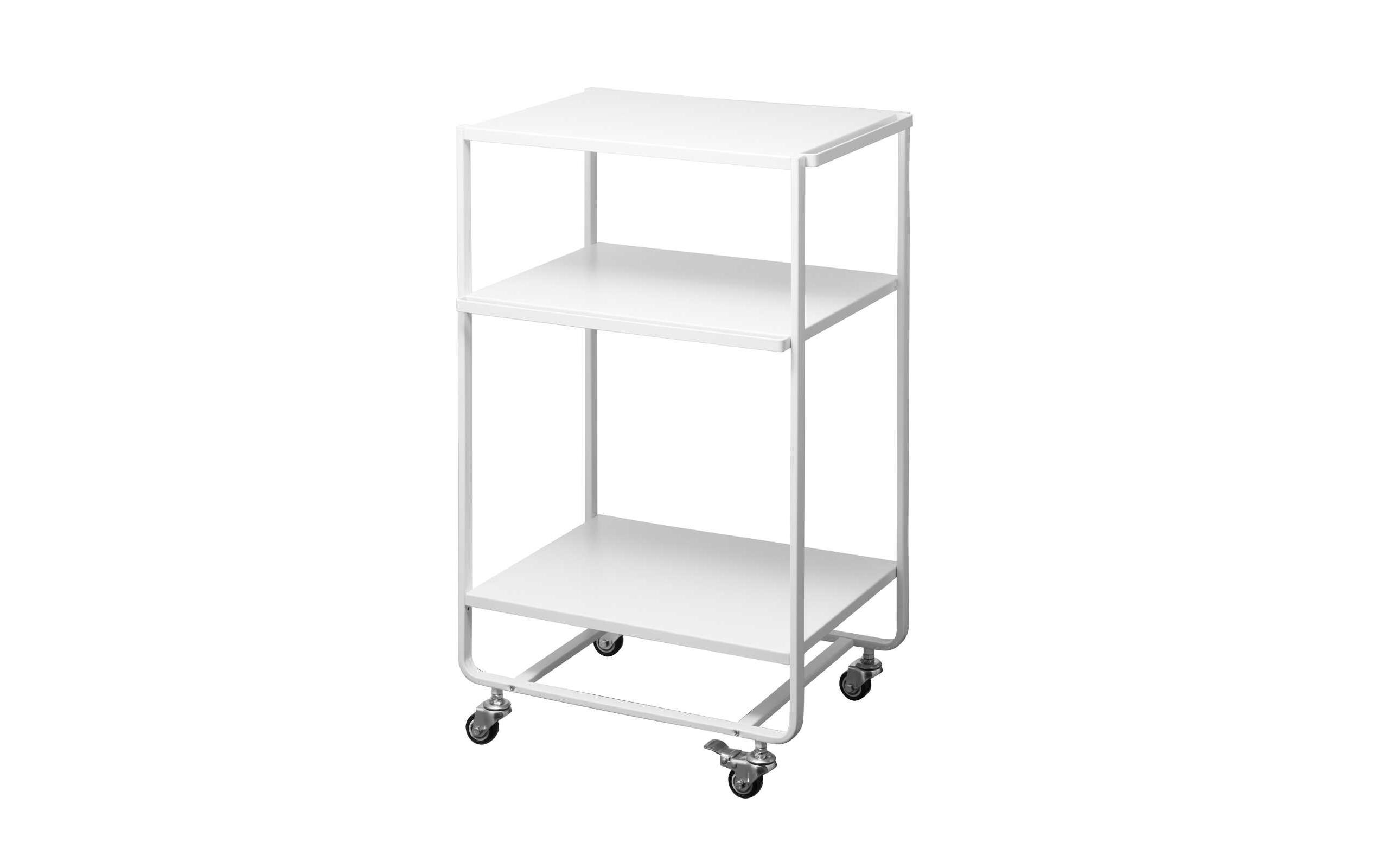 Küchenwagen Tower 49 x 81.5 x 38 cm, Weiss<br>Dreistufiger Wagon mit Griff