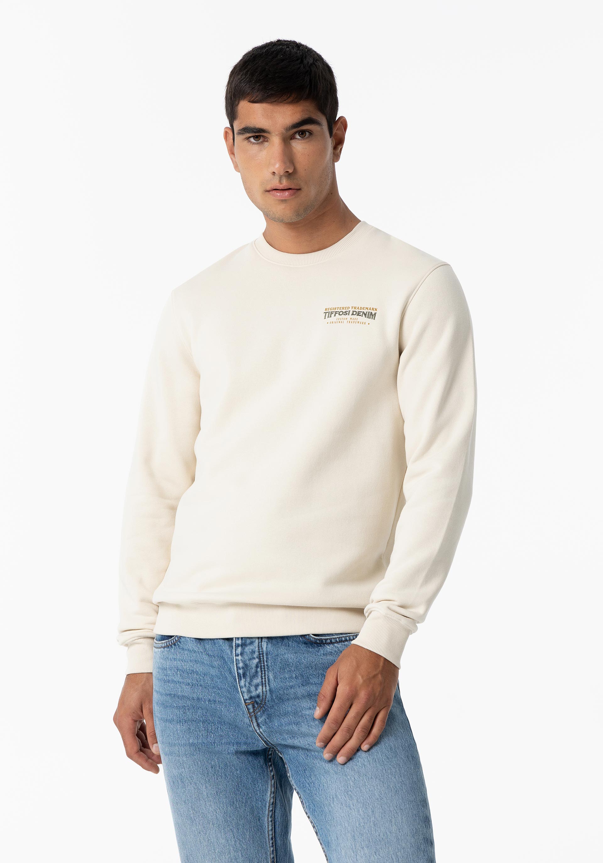 Sweatshirt com Estampado e Bordado Frontal