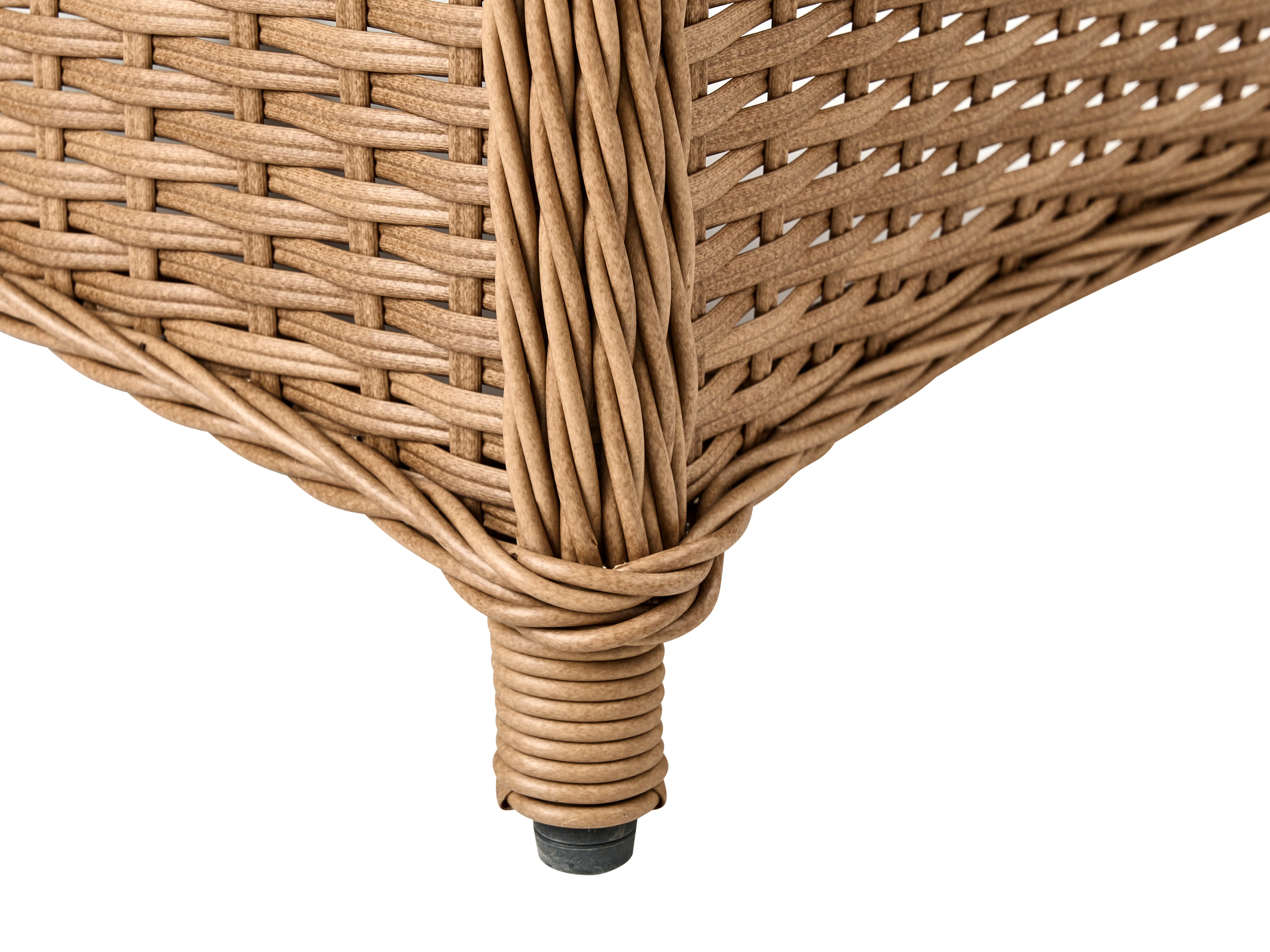 Loungeset met tafel en ottomaan 2-zits PONZA PE rotan Bruin