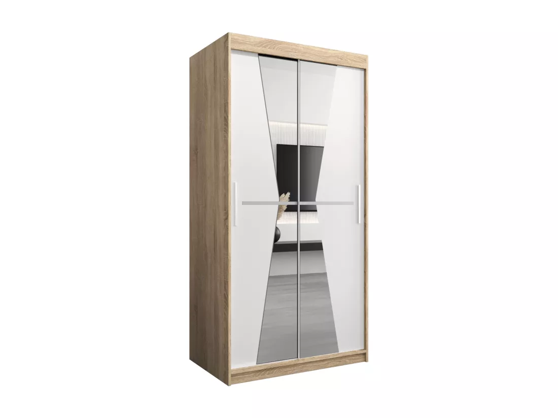 Armoire Maroko À Portes Coulissantes 200/100/62 2 portes (Sonoma/Blanc)