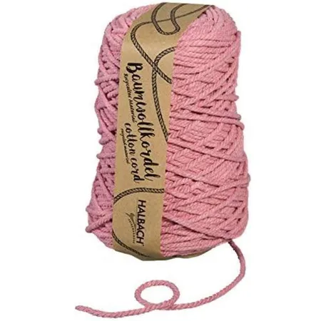 Halbach Baumwollkordel für Makramee, 5 mm, 8 0m, 500g, hellrosa