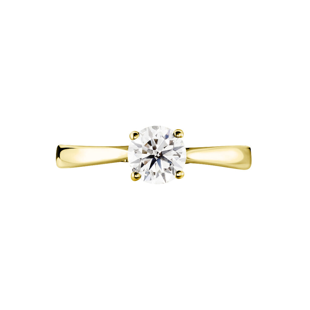 Bague Solitaire Fiona Or Jaune Diamant Synthetique