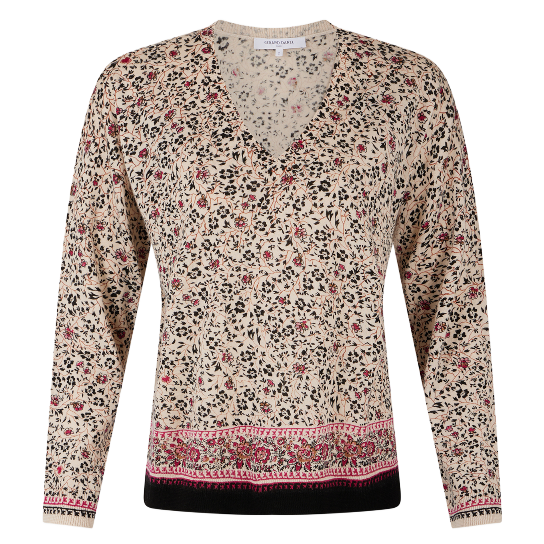 JOSIANE - Pull col V en laine | Beige