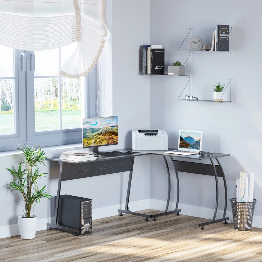 HOMCOM Schreibtisch Ideal für kleine Räume, modernes Design Schwarz