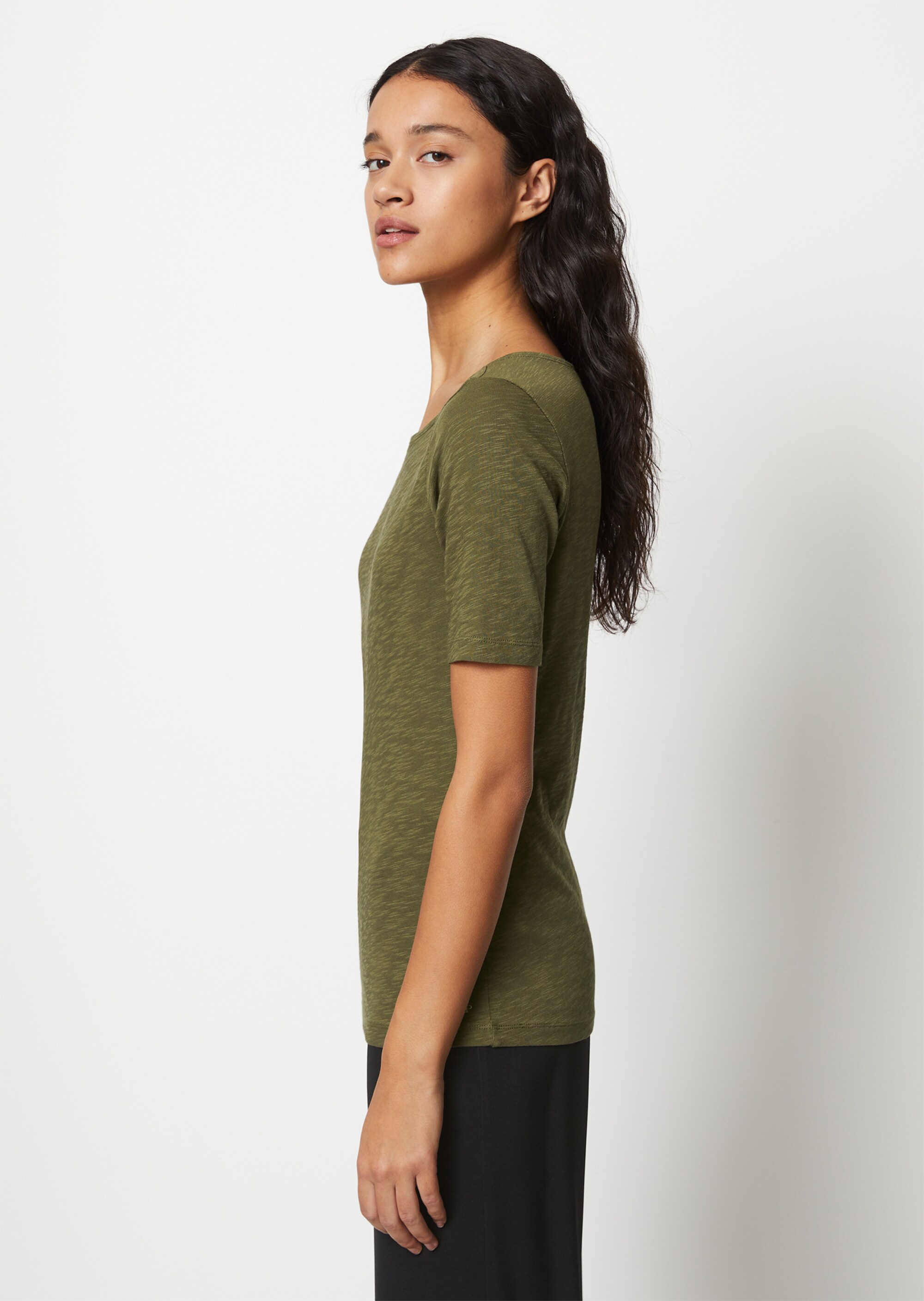 U-Boot-T-Shirt regularaus softem Slub-Jersey
