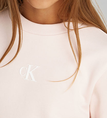 Calvin Klein Sweatshirt - Ck Logo - Silber Peony Pink