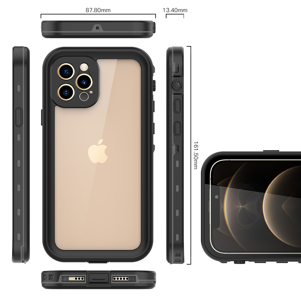 iPhone 12 Pro Wasserfeste Outdoor Schutz Hülle (IP68) - Schwarz