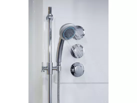 Combi Sauna Douche Hammam Boreal® SH180-G Blanc Gauche