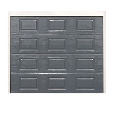 Porte de garage sectionnelle à cassettes acier Dublin grise - L.240 x h.200 cm (pré-montée)