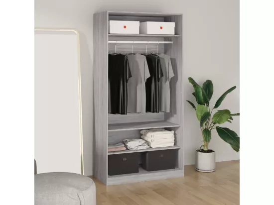 Garde-robe sonoma gris 100x50x200 cm bois d'ingénierie