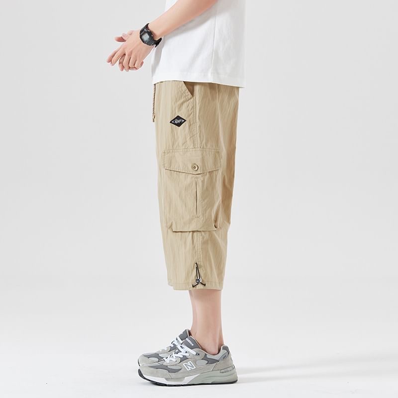 Nataro - Mid Rise Plain Cargo Shorts