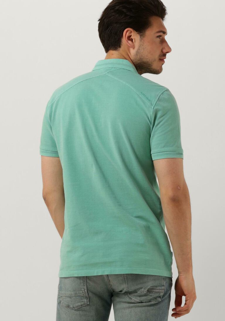 CAST IRON blauwe cast iron polo short sleeve polo cotton gd pique