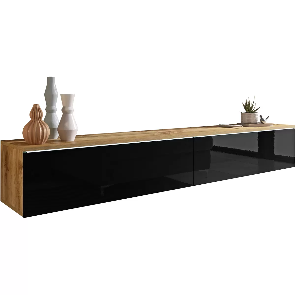 Lowboard Elegance Eiche,schwarz