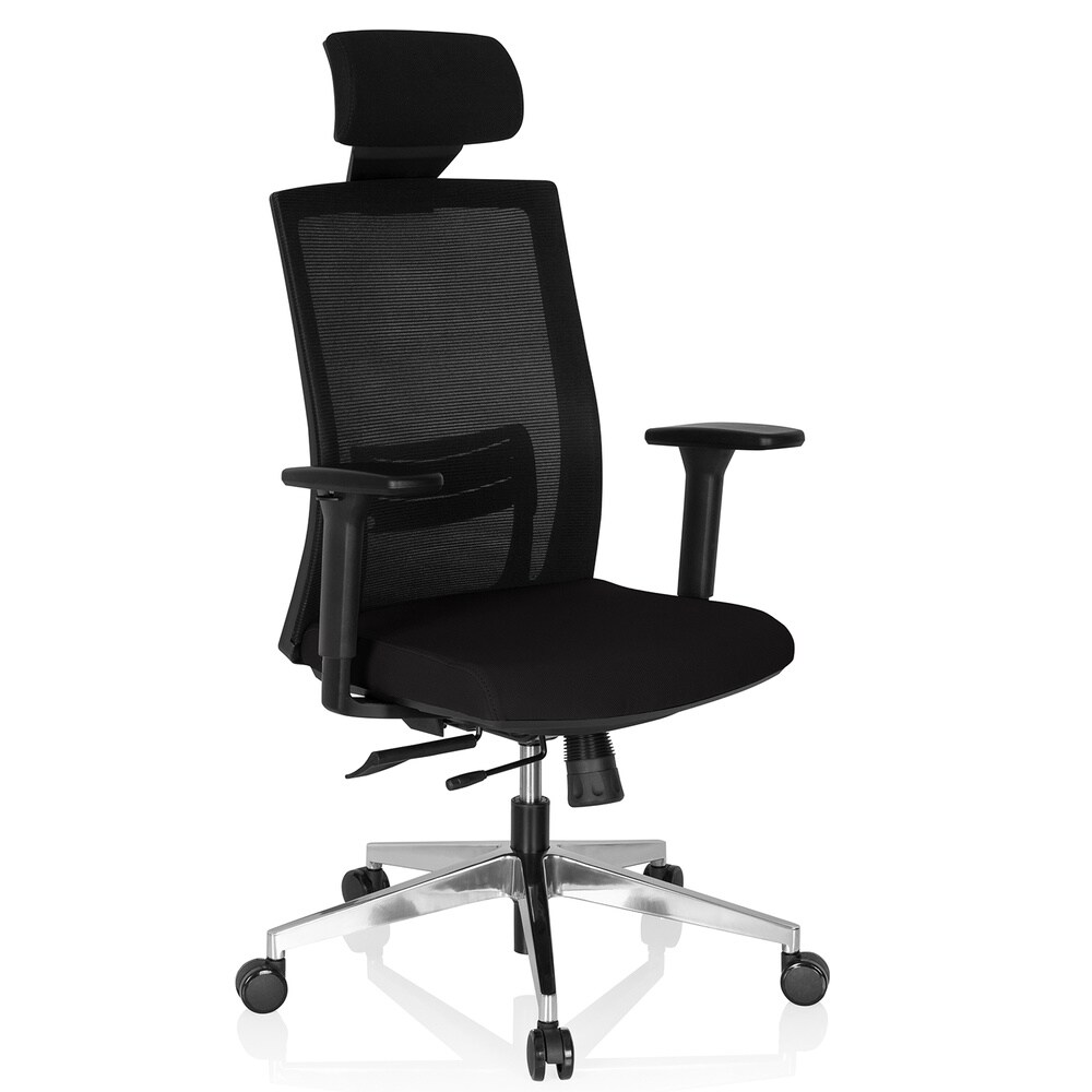 Profi Chefsessel CAPTIVA Stoff/Netzstoff mit Armlehnen (höhenverstellbar) hjh OFFICE