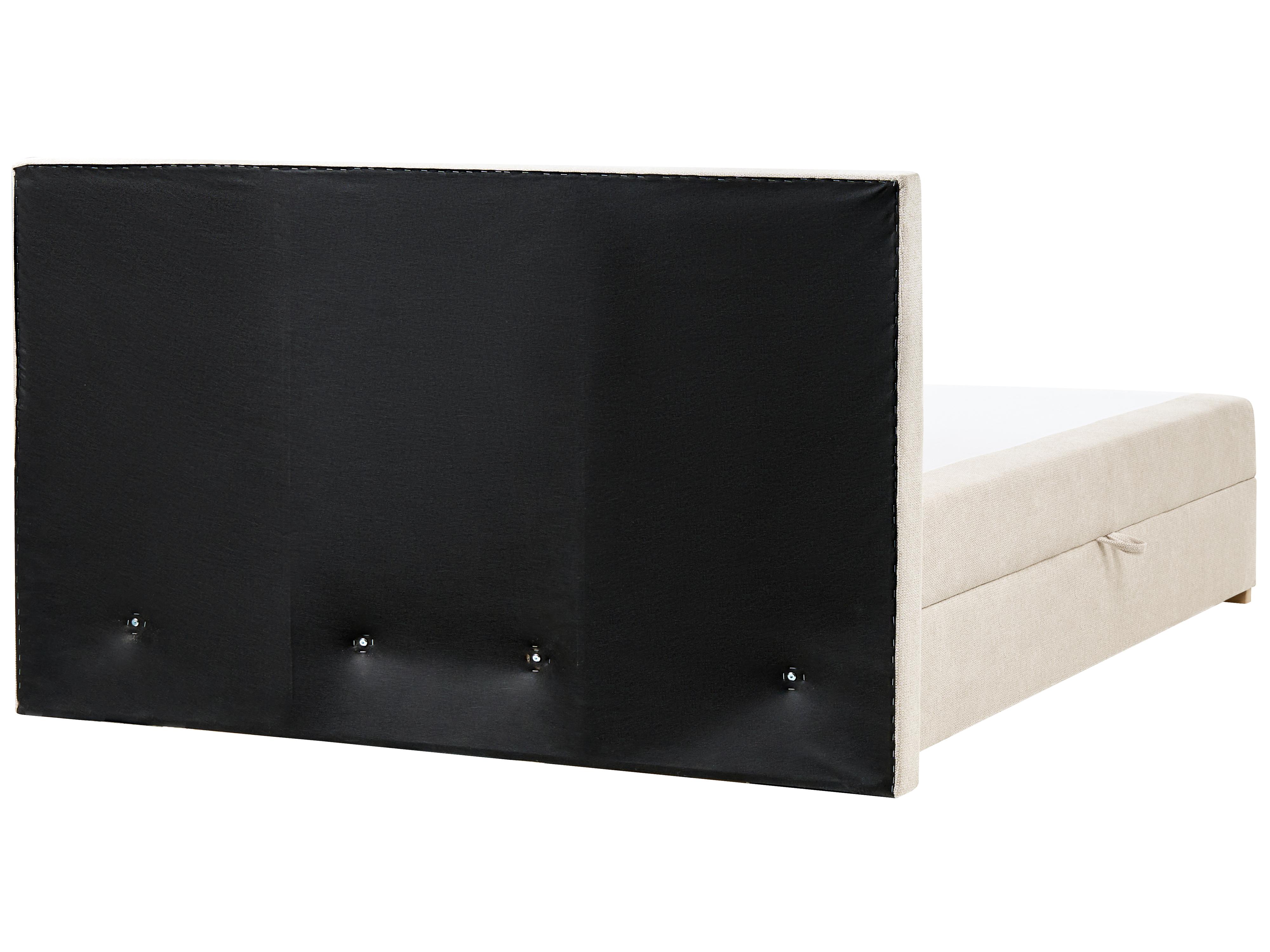 Boxspring met opbergruimte Stof MAJOR 180 x 200 cm Lichtbeige