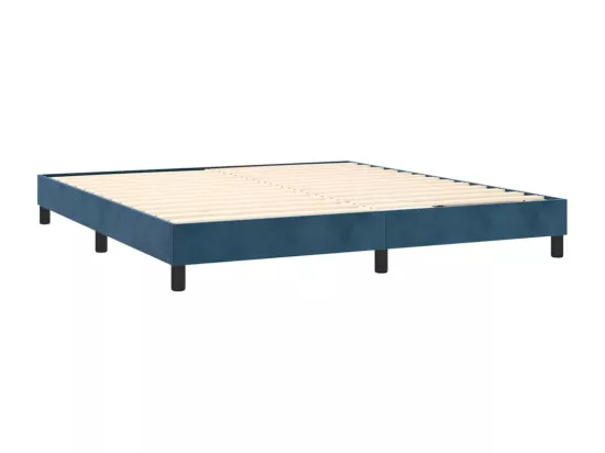 Sommier tapissier matelas et LED Bleu foncé 160x200 cm Velours