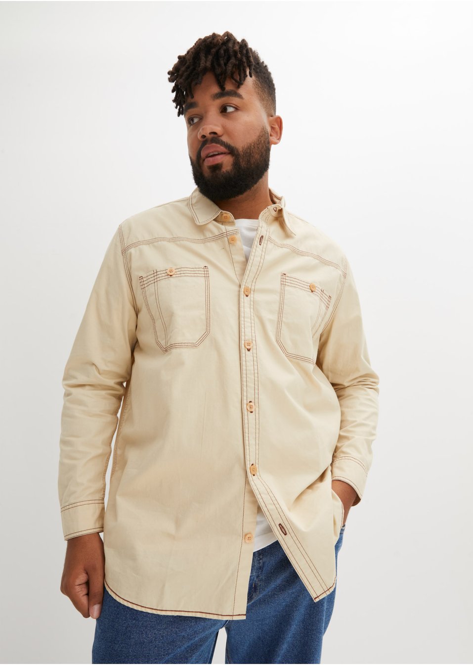 Chemise manches longues en twill, Loose Fit