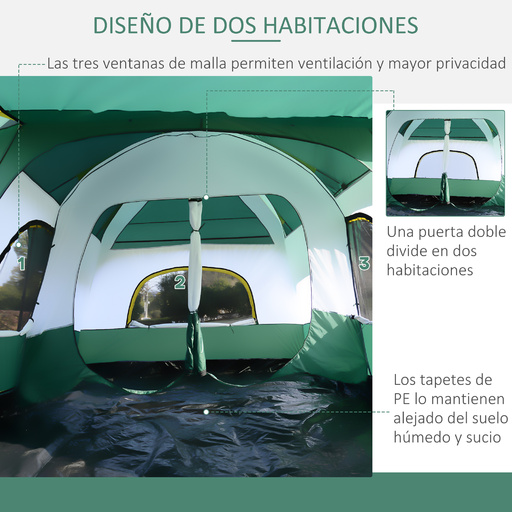 Tenda familiar Outsunny A20-049 para 10 pessoas