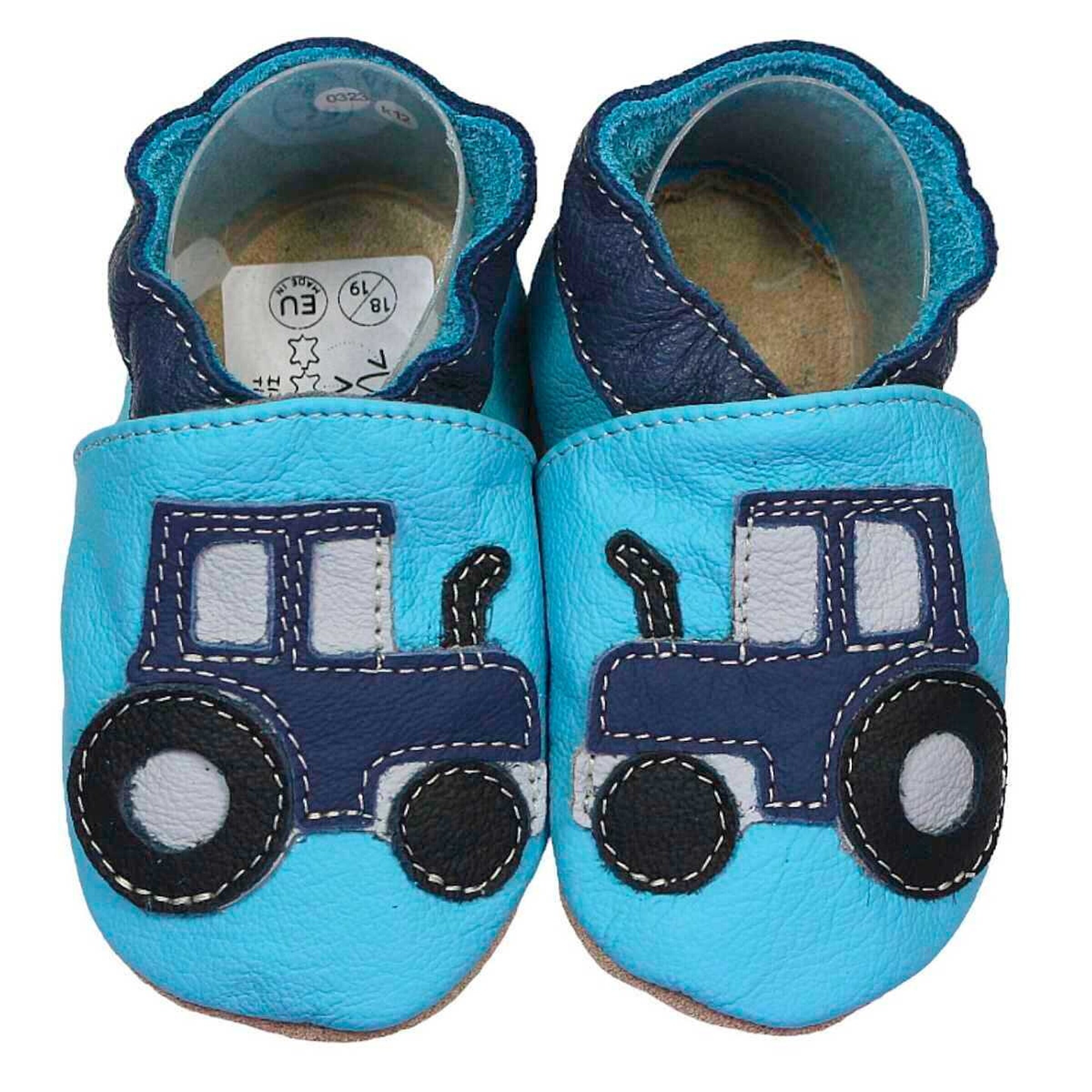 HOBEA-Germany Krabbelschuhe Traktor blau