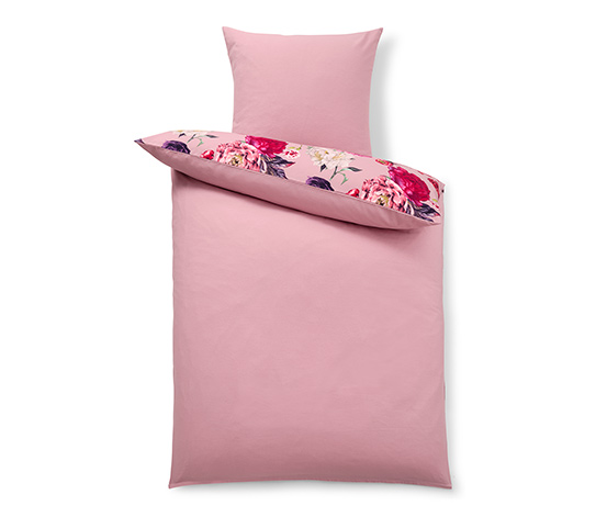Biber-Bettwäsche, rosa, Normalgröße