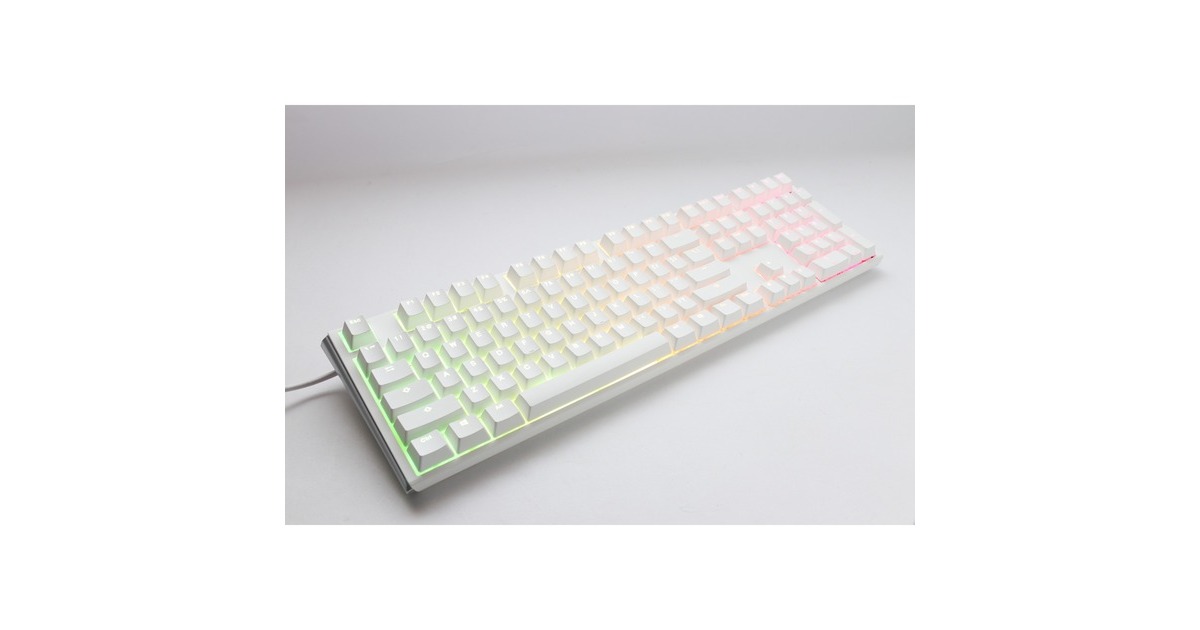 DuckyOne 3 Classic Pure White, toetsenbord  (Wit, US lay-out, Cherry MX Silent Red, RGB led, Double-shot PBT, Hot-swappable, QUACK Mechanics)