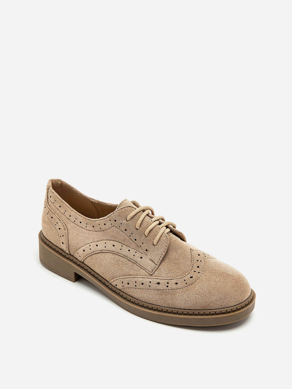 Derbies à détails ajourés- Taupe