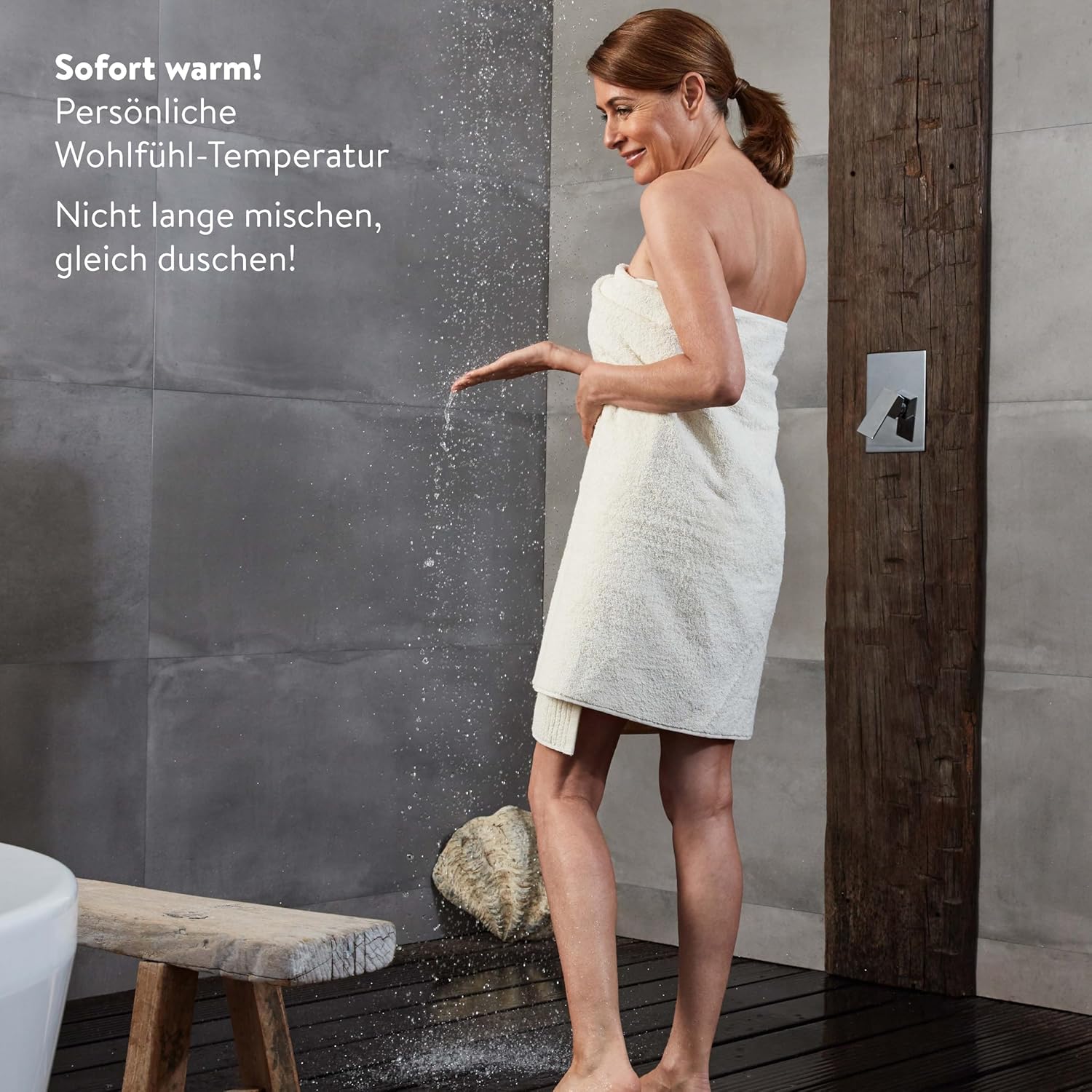 CLAGE DEX Next S vollelektronischer Durchlauferhitzer, Bad/Gruppenversorgung, 18-27kW, ECO-Mode, Fernbedienung, Wasser-/Energiesparend, E-Paper-Display, VDE-GS geprüft, 3200-36450