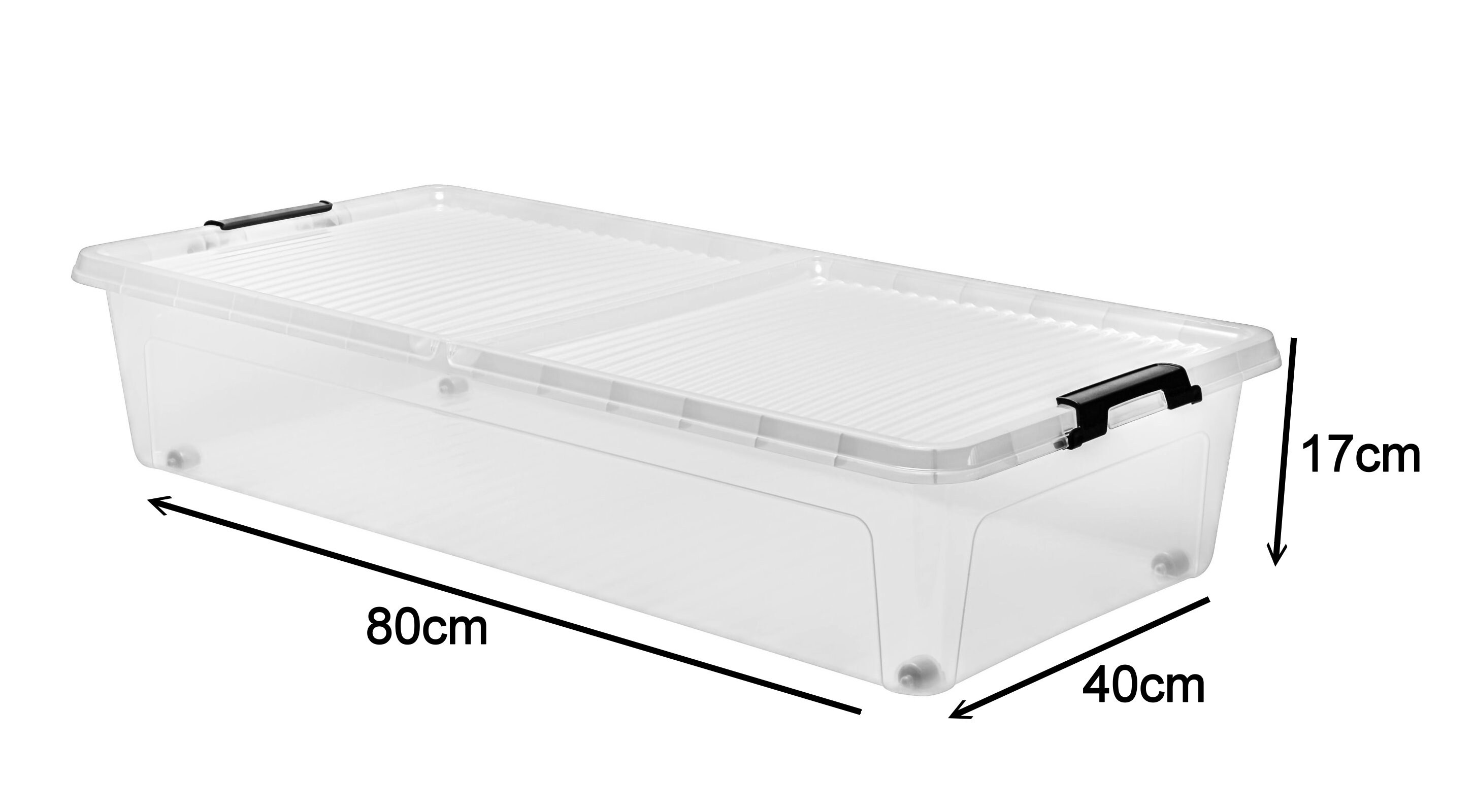 XL Unterbett Kommode mit Rollen 36L 77cm Deckel Spielzeug Box Aufbewahrung Kiste