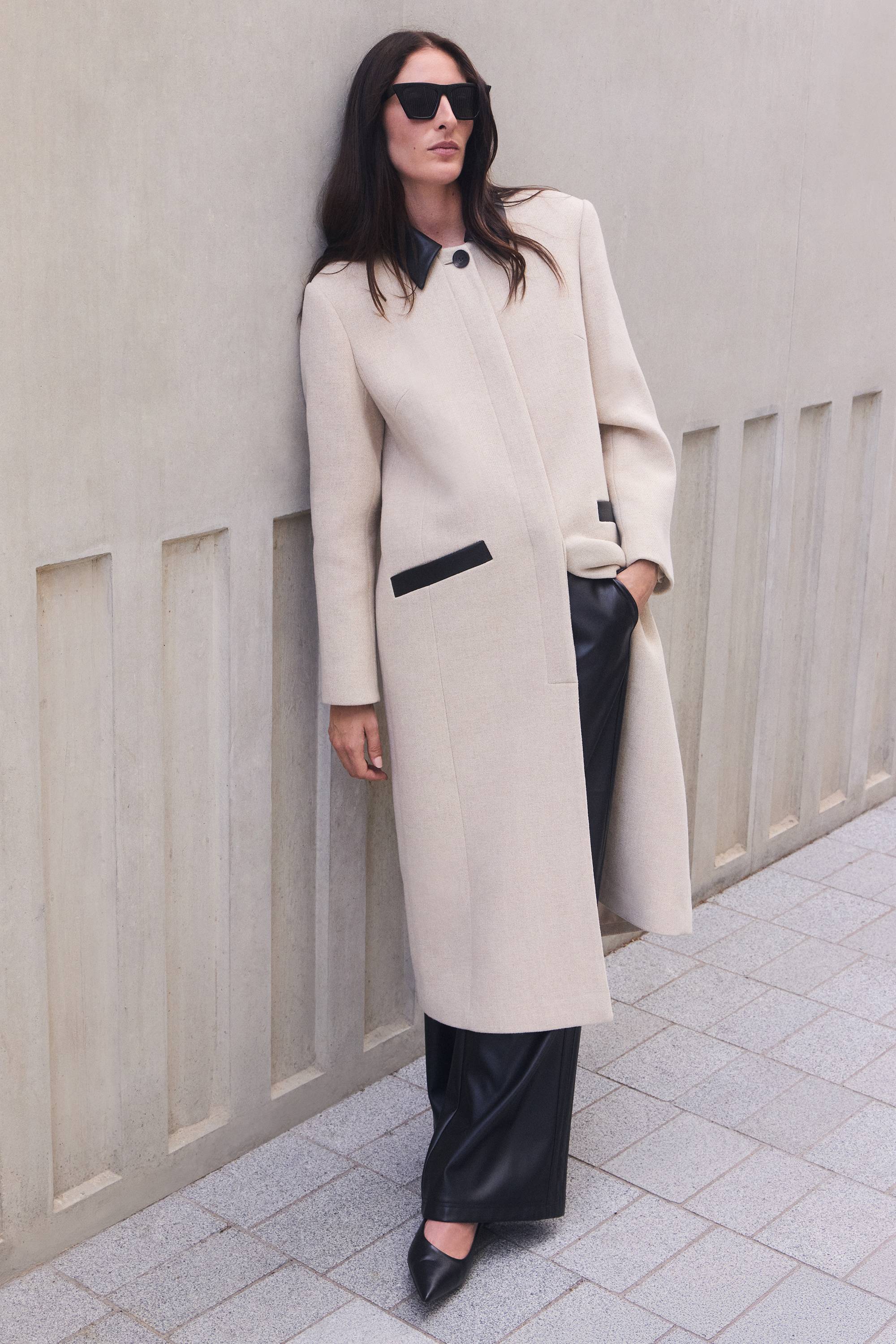 KarenMillen Manteau Mi-Long Tailleur Mélange Laine synthétique